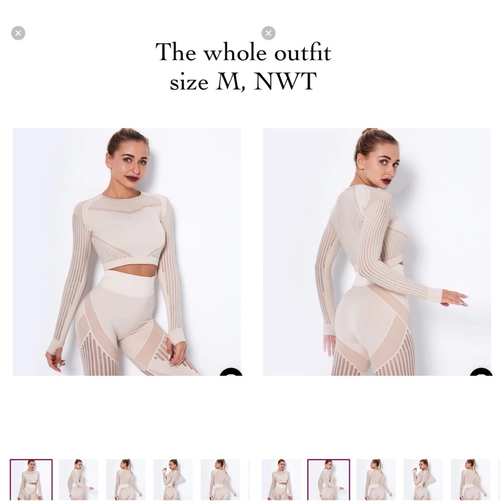 Beige Cutout Knit Two-Piece Set